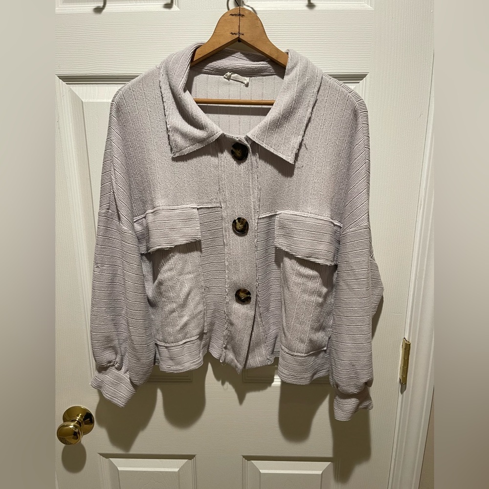 Bucket List Ribbed Button Up - Picture 2 of 4